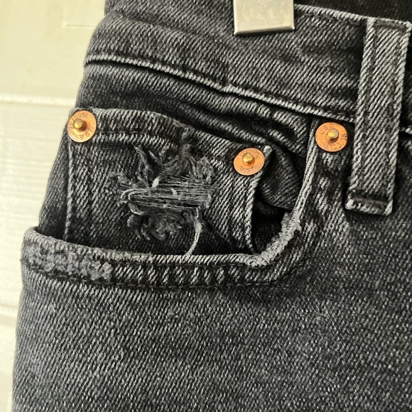 RE/DONE Originals 70s Stove Pipe in Faded Coal With Rips 24 - Picture 13 of 15